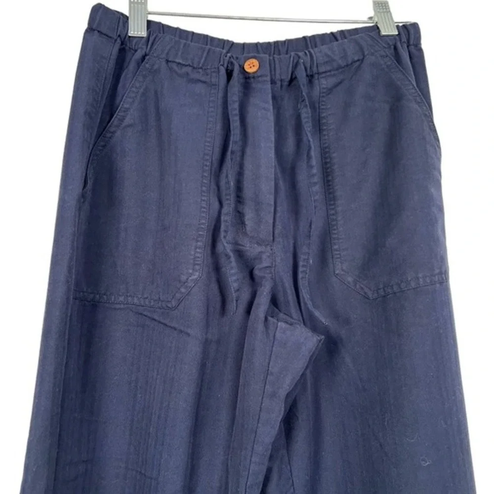 Havana‎ Jack Casual Wide Leg Lounge Pants Navy Size SM Drawstring Beachwear